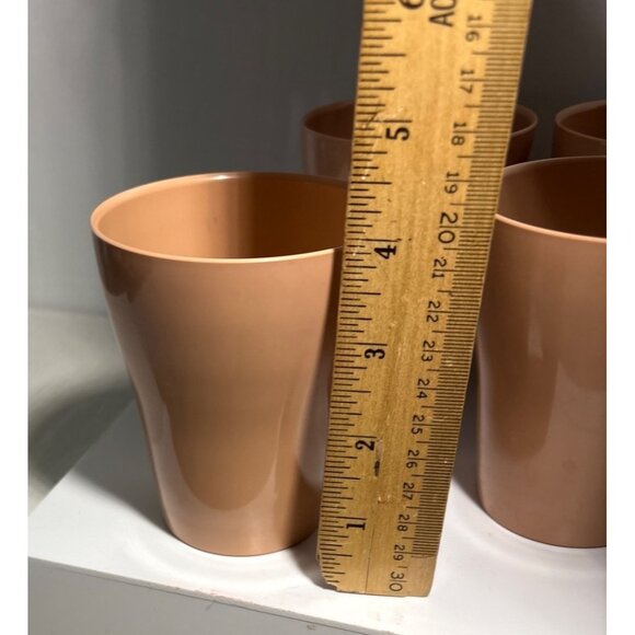 Melmac Cyanamid Set Of 4 Tan Plastic Drinking Cups Tumblers - Picture 12 of 14